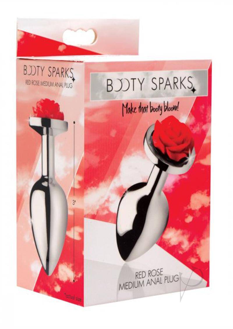 Booty Sparks Rose Anal Plug - Medium - Red