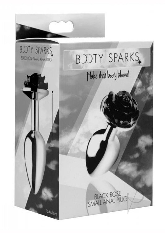 Booty Sparks Rose Butt Plug- Small - Black