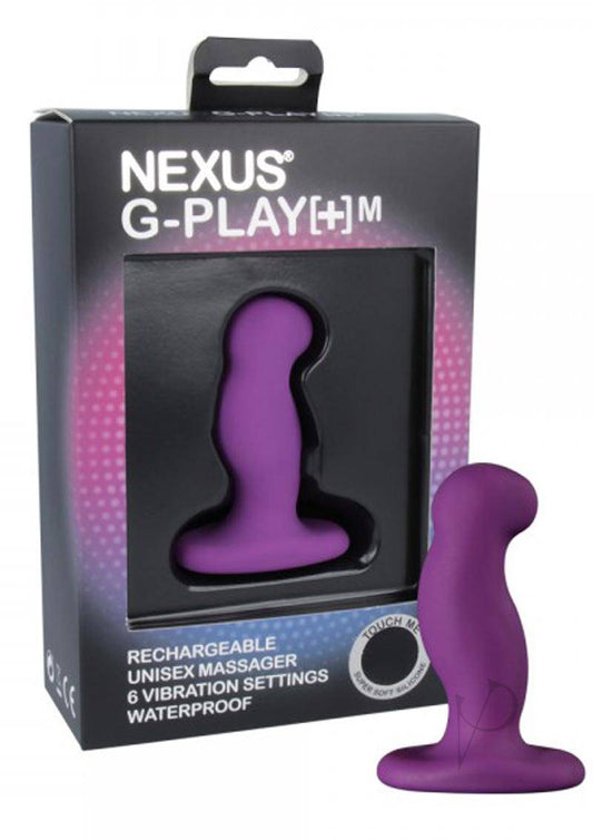 Nexus G-Play+M Rechargeable Silicone G-Spot and P-Spot Vibrator - Medium - Purple