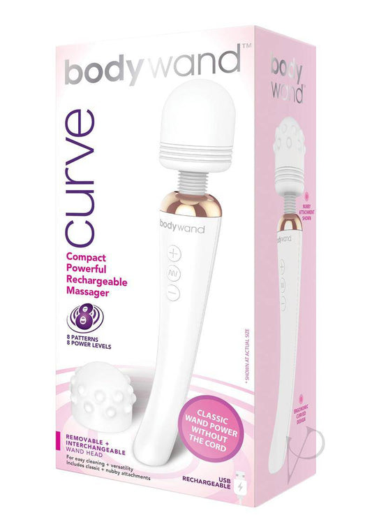 Bodywand Curve Rechargeable Silicone Wand Massager - White