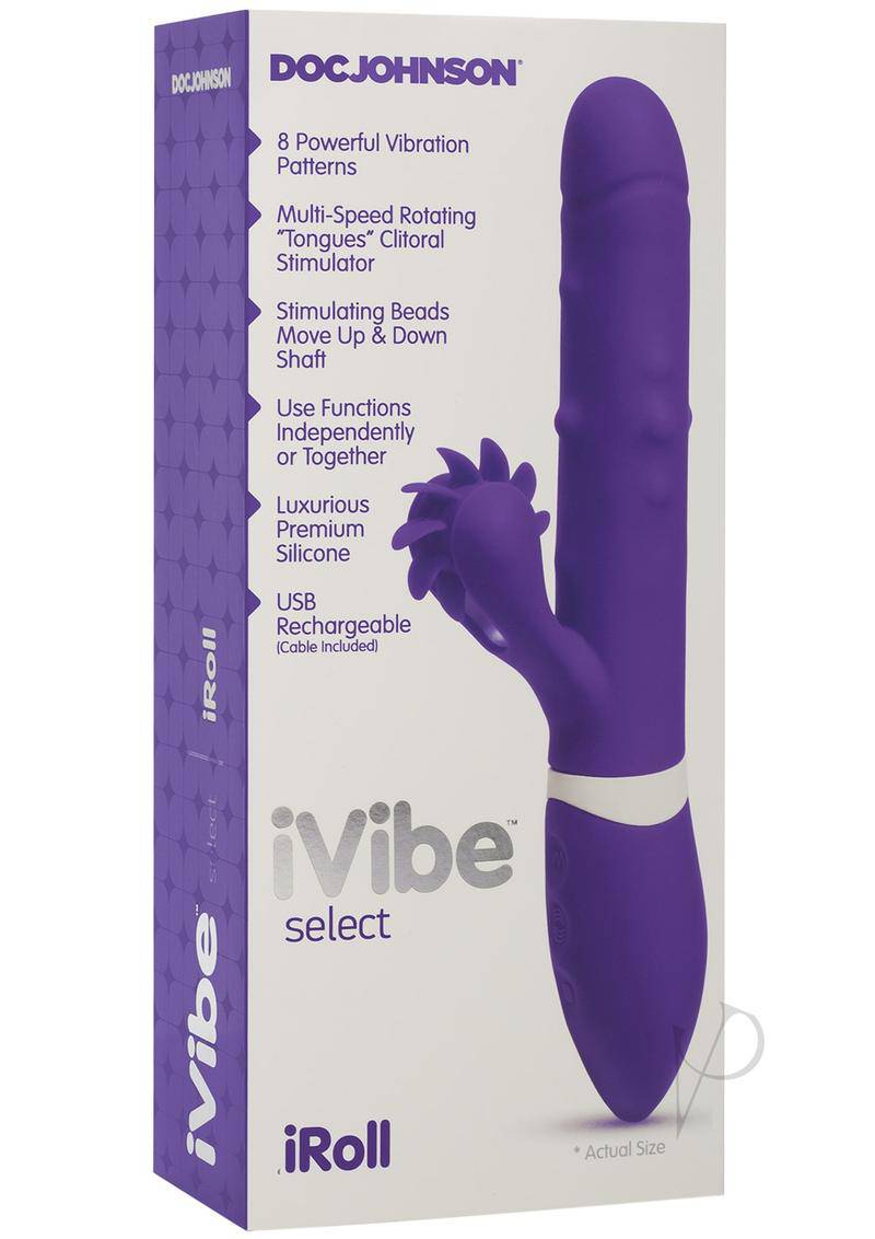 iVibe Select iRoll Silicone Vibrator Waterproof 9.5in - Purple