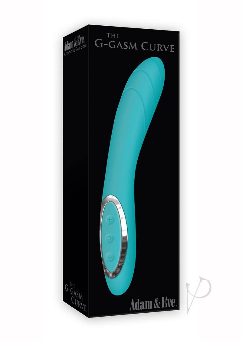 Adam and Eve The G-Gasm Curve Rechargeable Silicone Vibrator - Aqua