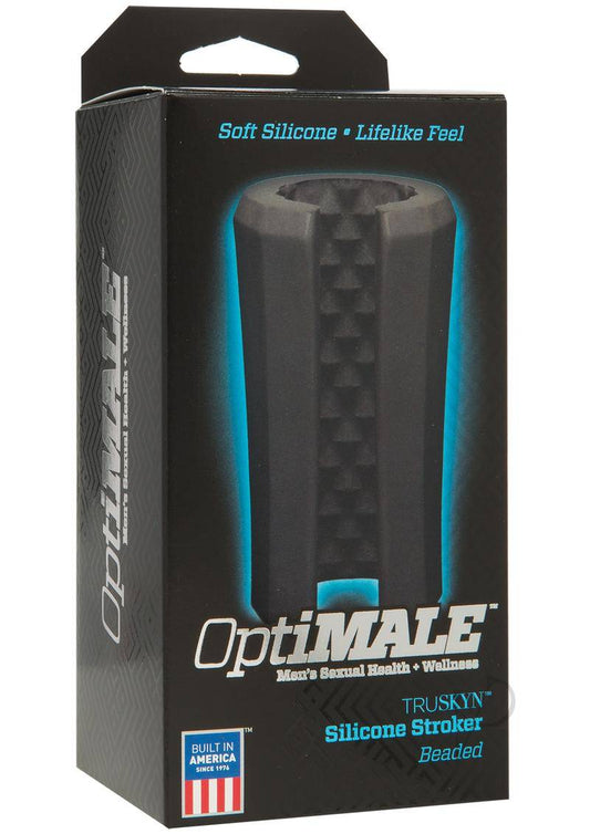 OptiMALE Beaded Truskyn Silicone Masturbator - Black