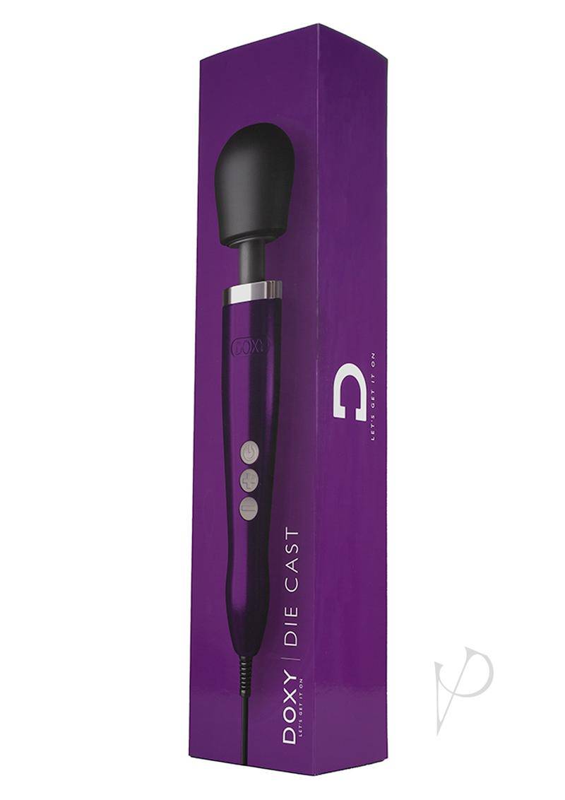 Doxy Die Cast Wand Metal Plug-In Vibrating Body Massager - Purple