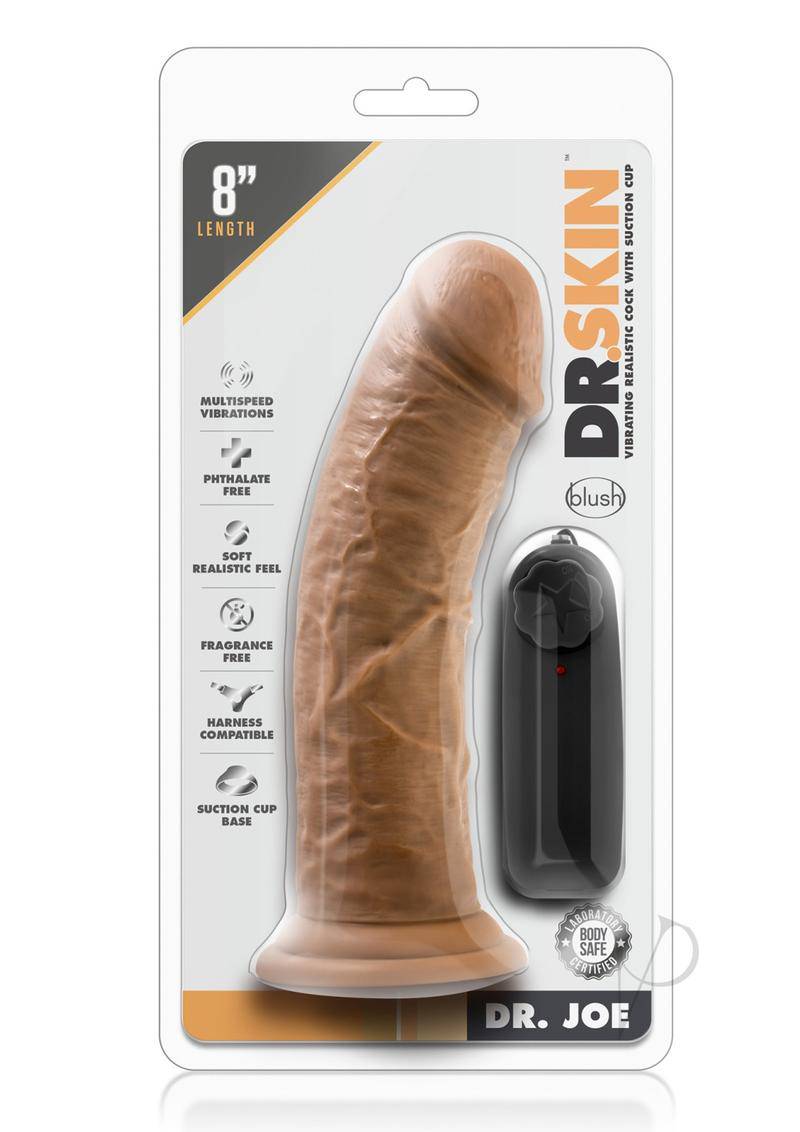 Dr. Skin Dr. Joe Vibrating Dildo with Remote Control 8in - Mocha