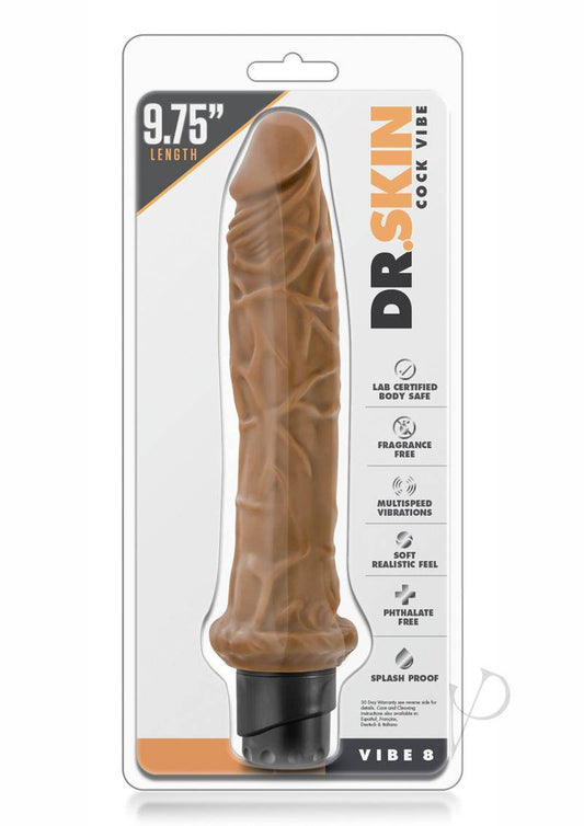 Dr. Skin Cock Vibe 8 Vibrating Dildo 9.75in - Caramel