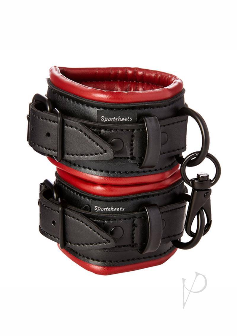 Saffron Cuffs Black/red - Chambre Rouge