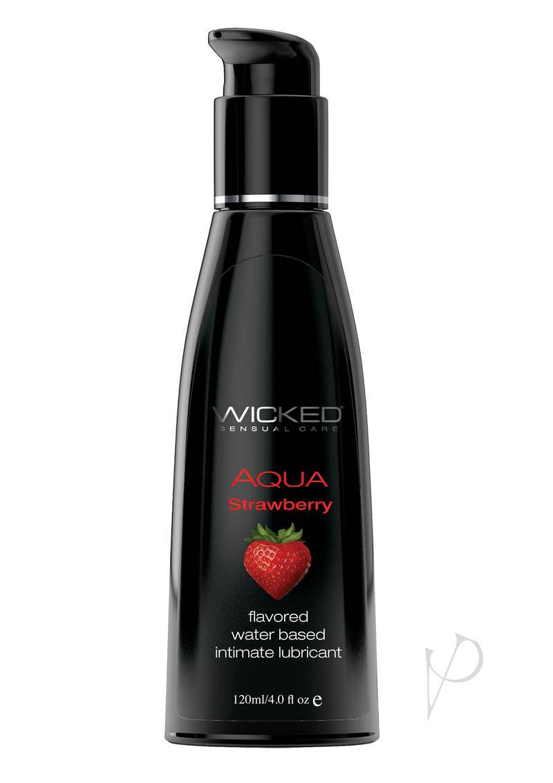 Wicked Aqua Water Based Flavored Lubricant Strawberry 4oz