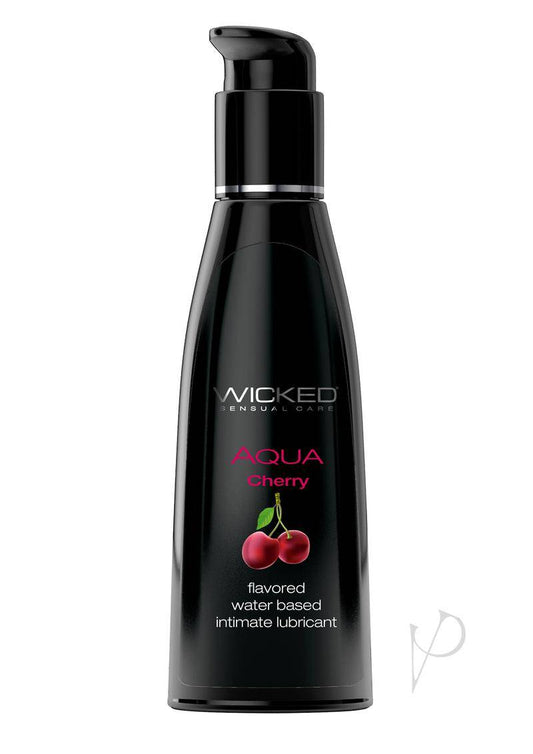 Wicked Aqua Water Based Flavored Lubricant Cherry 4oz