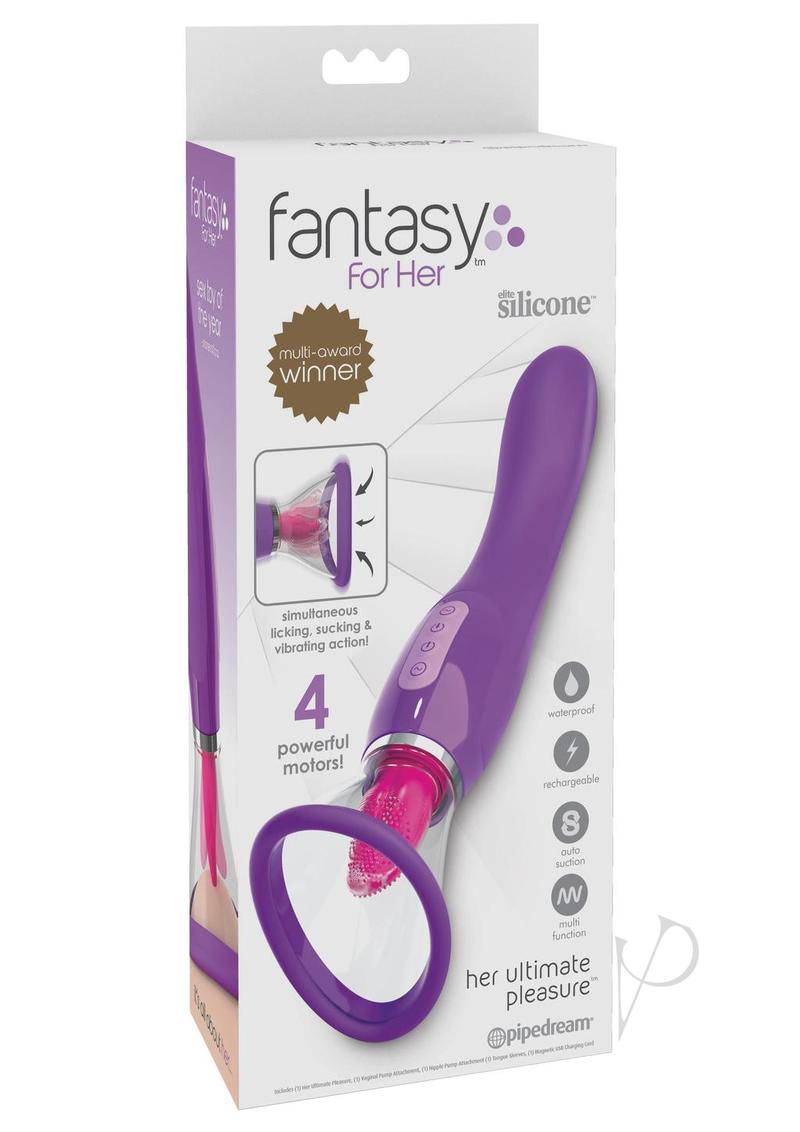 Fantasy For Her Her Ultimate Pleasure Silicone Vibrating Multi Speed USB Rechargeable Clit Stimulator Waterproof Purple