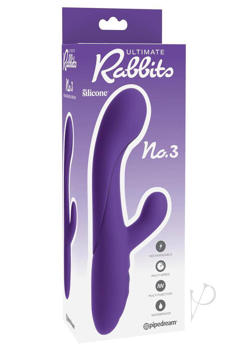 Ultimate Rabbits No 3 Plum Vibrator Multi Speed Waterproof Rechargeable