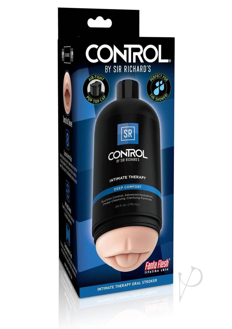 Sir Richard`s Control Intimate Therapy-Deep Comfort Masturbator - Oral - Black/Vanilla