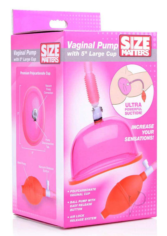 Size Matters Vaginal Pump with 5in Large Cup - Pink