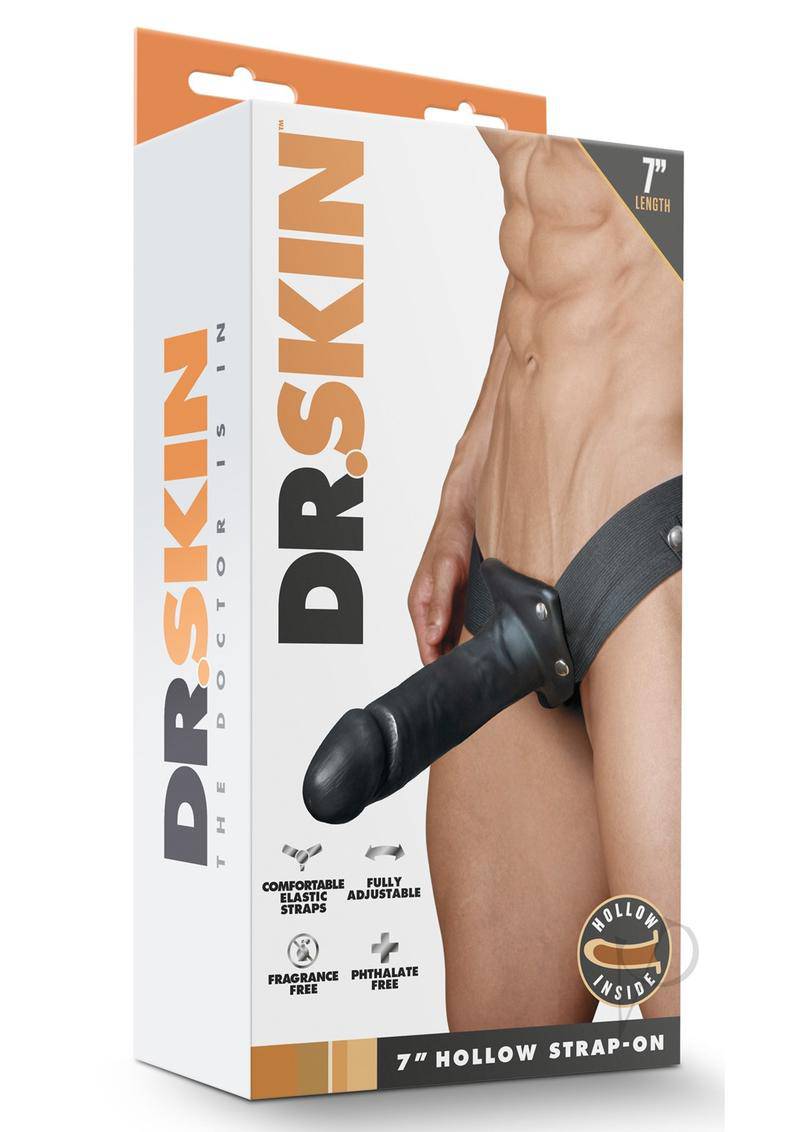 Dr. Skin Hollow Strap-On with Dildo 7in - Black