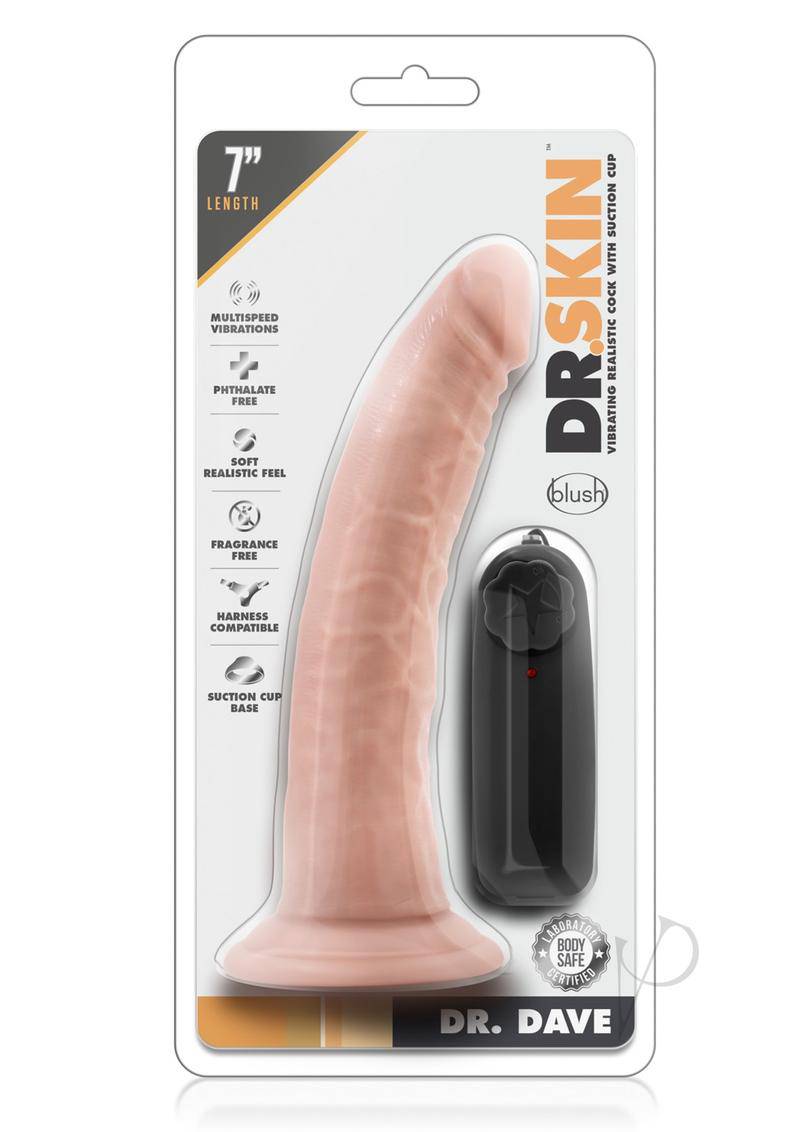 Dr. Skin Dr. Dave Vibrating Dildo with Suction Cup 7in - Vanilla