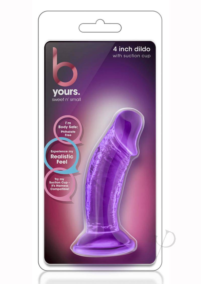 B Yours Sweet N` Small Dildo with Suction Cup 4.5in - Purple