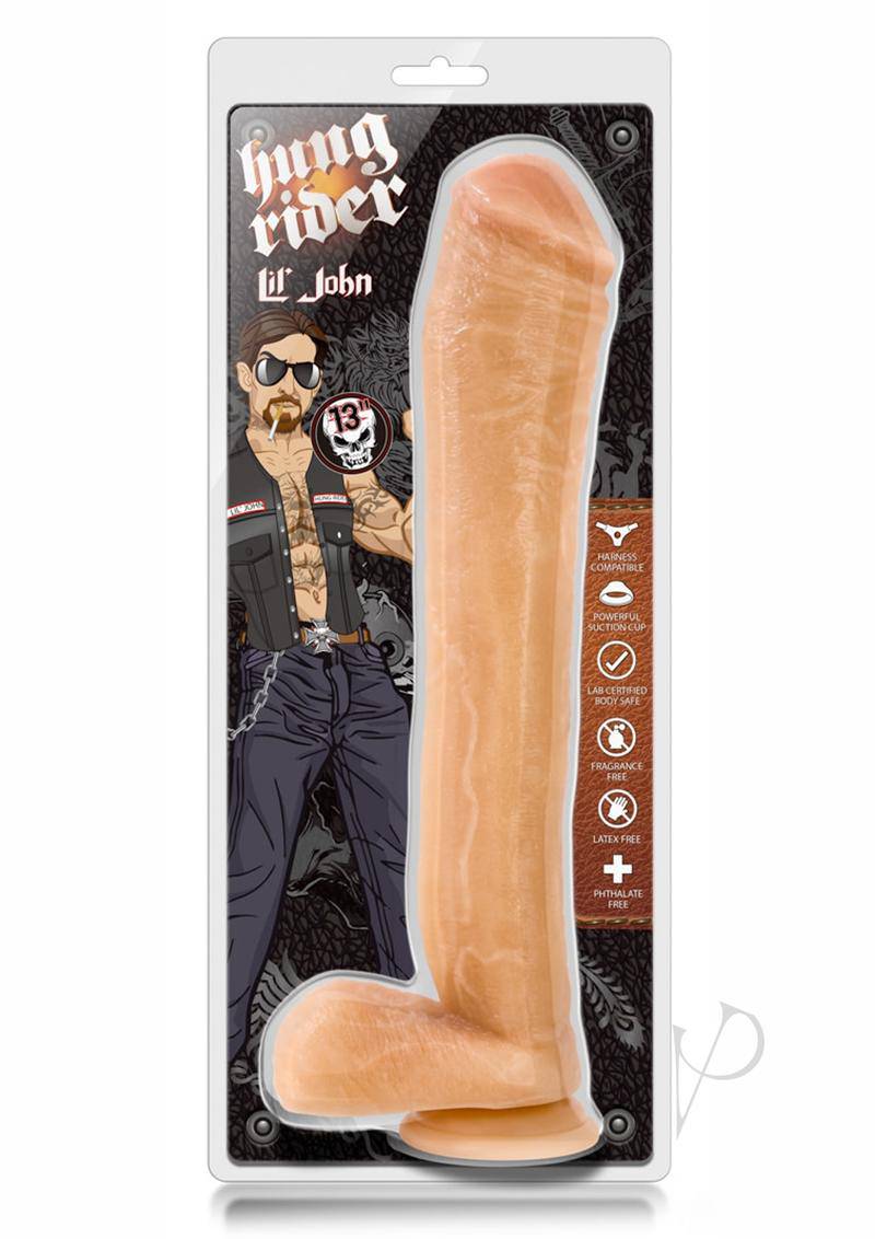 Hung Rider Lil John Dildo with Balls 13in - Vanilla