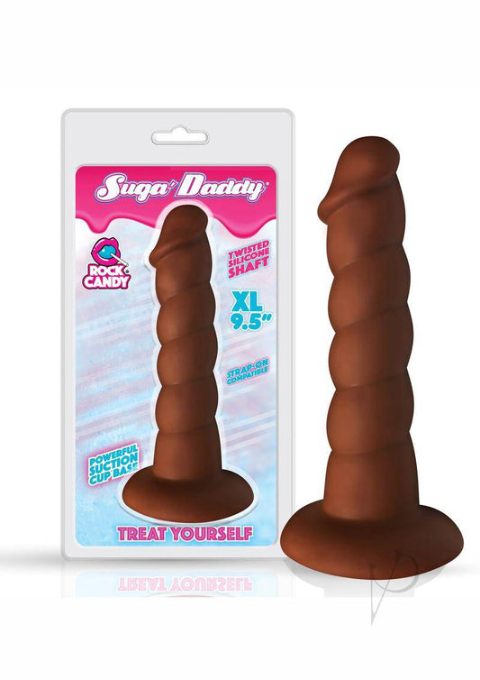 Suga` Daddy Silicone Dildo 9.5in - Chocolate