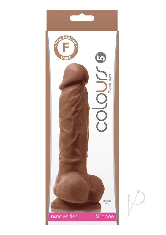 Colours Pleasures Silicone Dildo 5in - Caramel