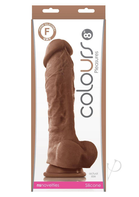 Colours Pleasures Silicone Dildo 8in - Caramel