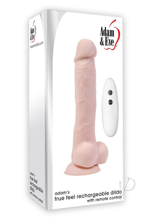 Adam and Eve Adam`s True Feel Rechargeable Dildo with Remote Control 7in- Vanilla