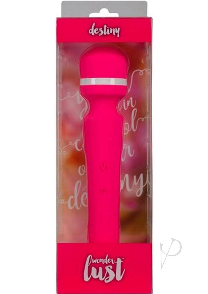 Wonderlust Destiny Silicone Rechargeable Wand Massager - Pink