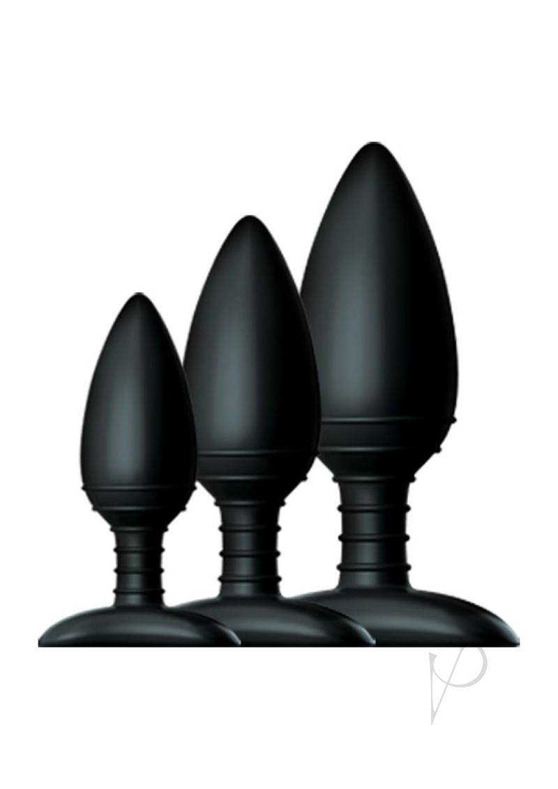 Butt Plug Trio 3 Set Black-1