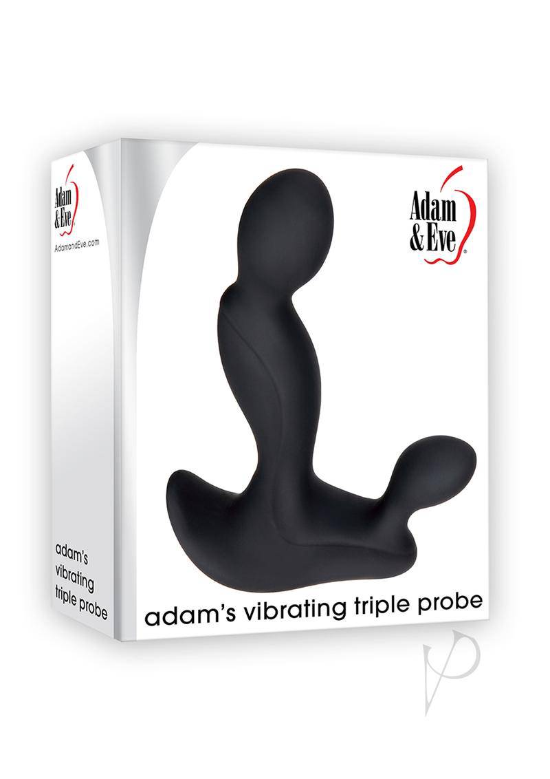 Adam and Eve Adam`s Vibrating Triple Probe Rechargeable Silicone Prostate Massager - Black