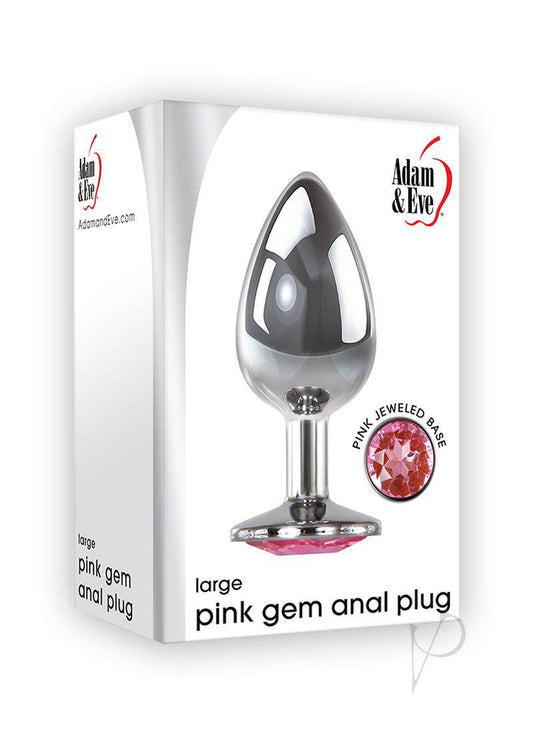 Adam and Eve Pink Gem Aluminum Anal Plug - Large - Pink