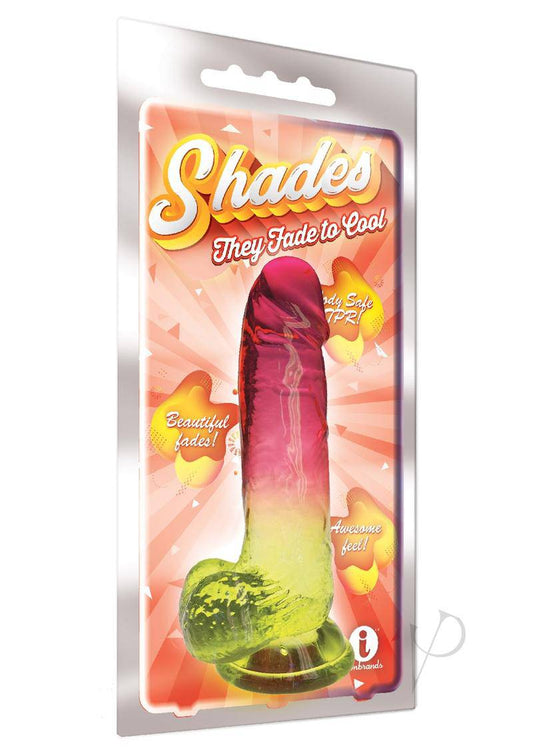 Shades Gradient Dildo 8in - Pink and Yellow