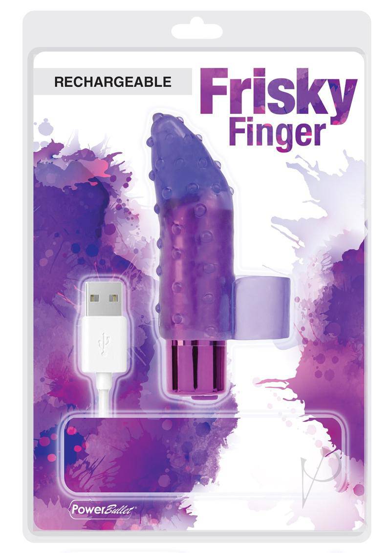 PowerBullet Frisky Finger Rechargeable Finger Massager - Purple