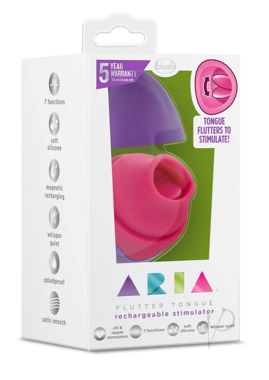 Aria Flutter Tongue Rechargeable Silicone Vibrator - Purple