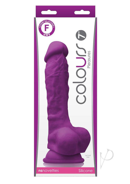 Colours Pleasure Silicone Dildo 7in - Purple