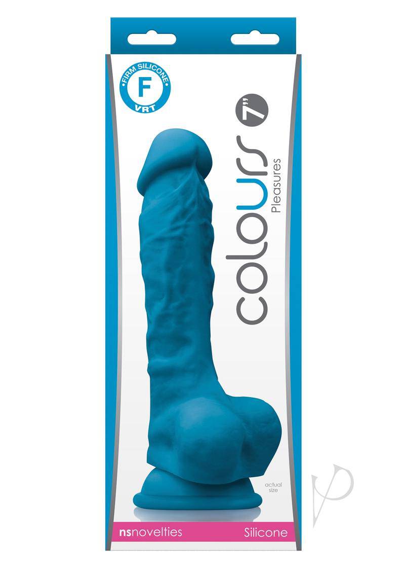 Colours Pleasure Silicone Dildo 7in - Blue