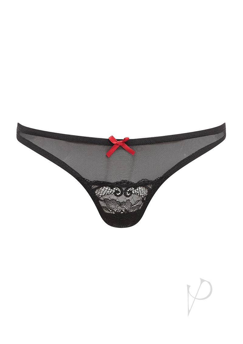 Barely B Mesh and Lace Panty Black - Chambre Rouge