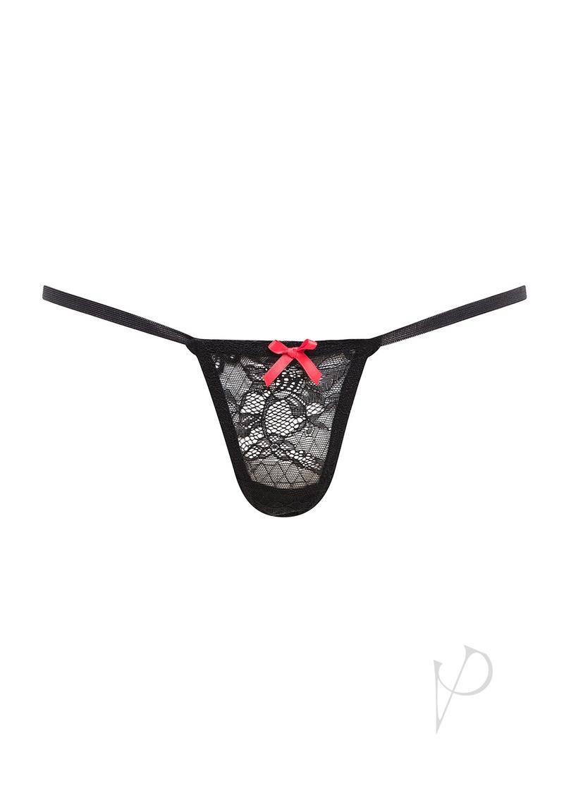 Barely B Buttless V Panty Black - Chambre Rouge