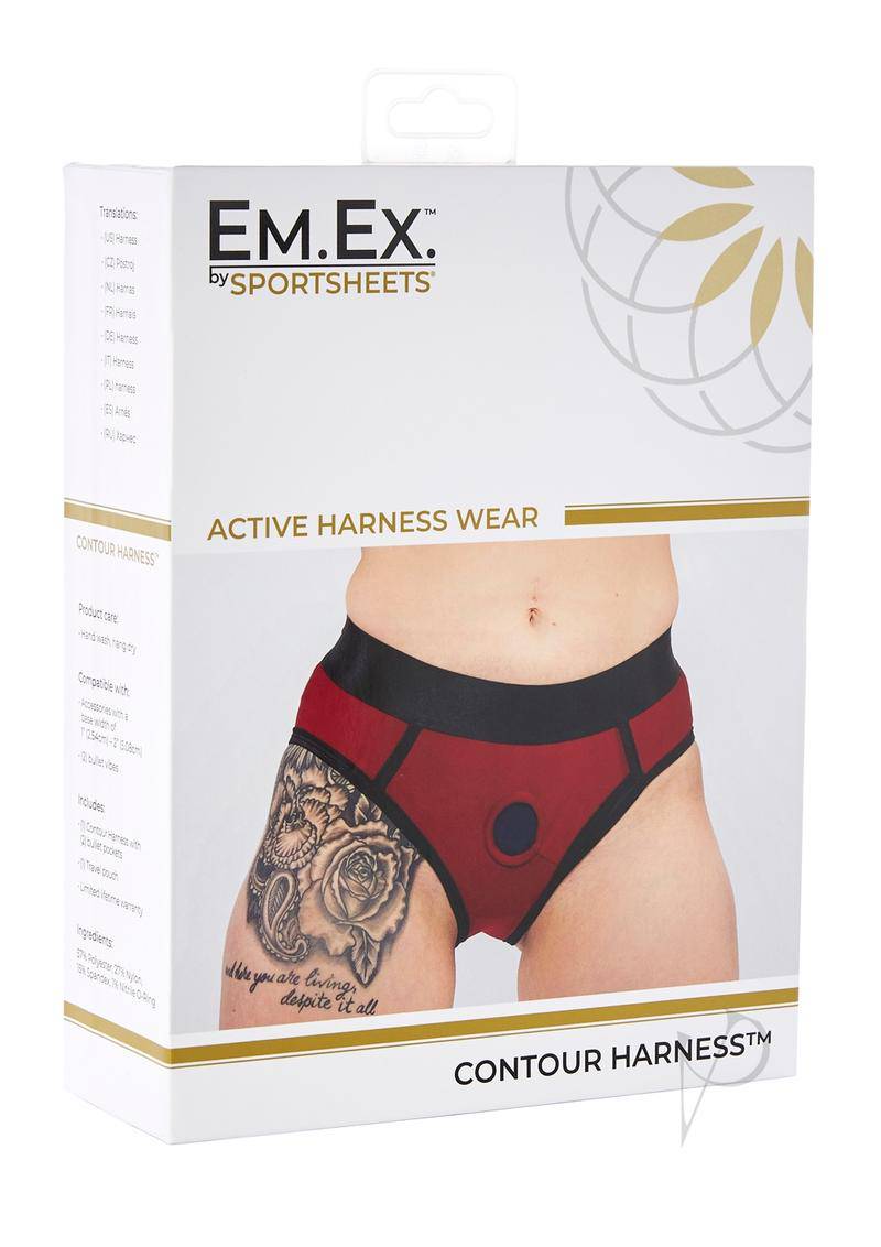 EM. EX. Active Harness Wear Contour Harness Briefs - 3X Large - Red