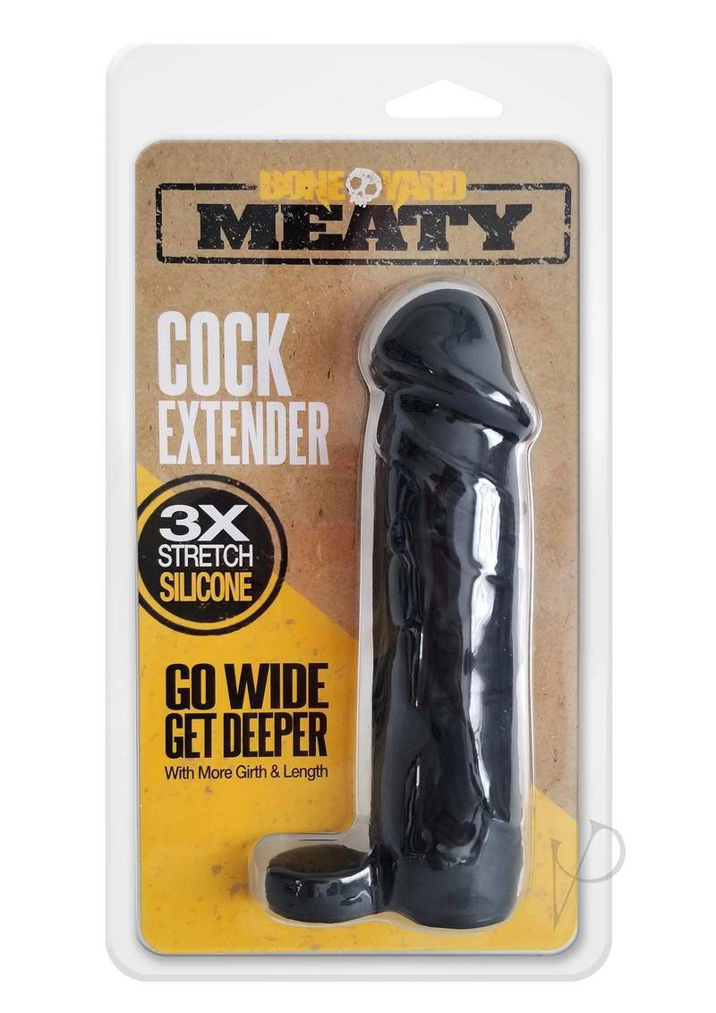 Boneyard Meaty 3X Stretch Silicone Penis Extender 6.5in - Black