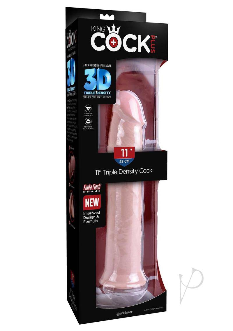 King Cock Plus Triple Density Dildo 11in - Vanilla