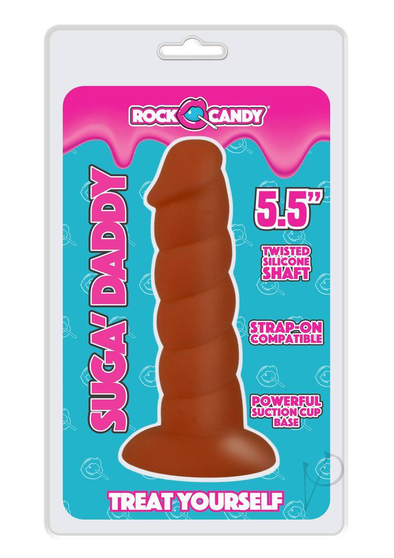 Suga` Daddy Silicone Dildo 5.5in - Chocolate