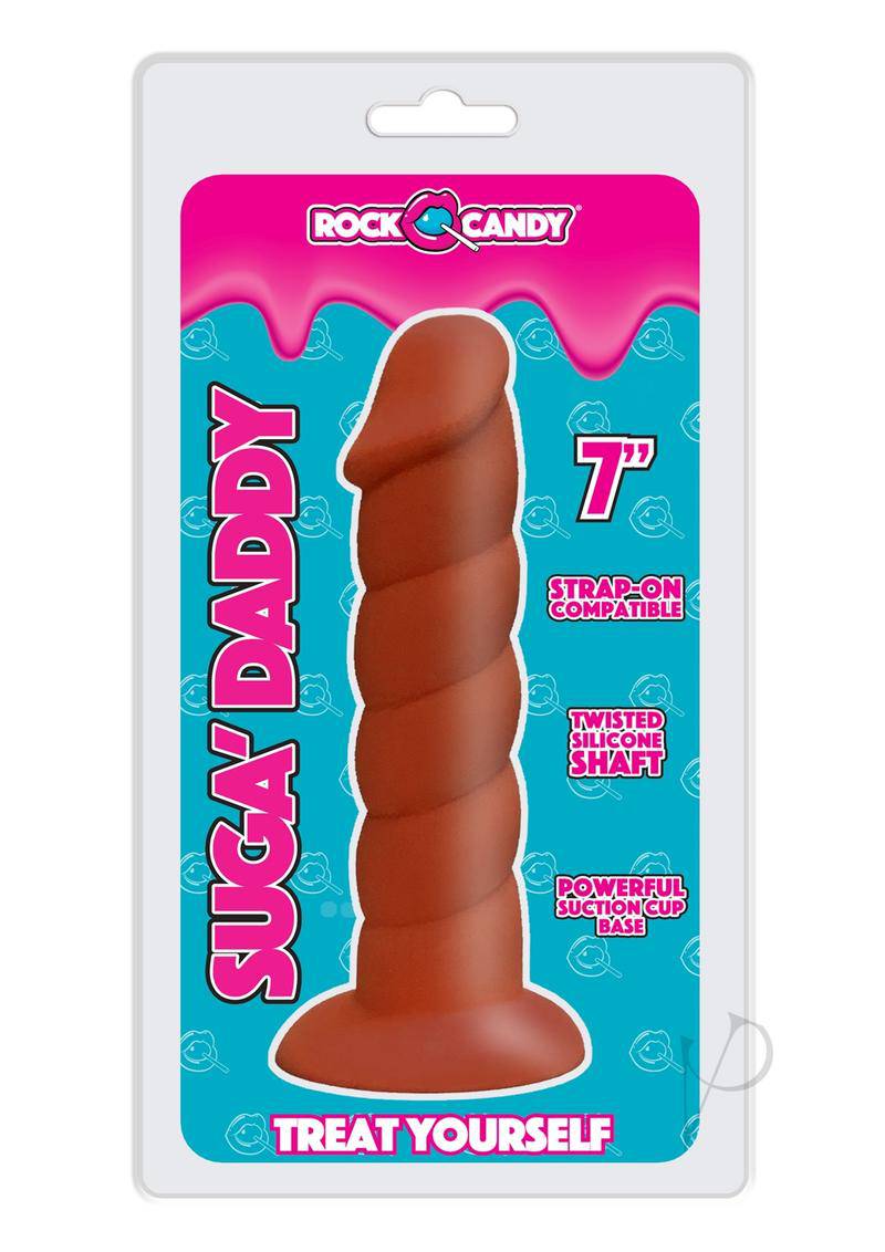 Suga` Daddy Silicone Dildo 7in - Chocolate