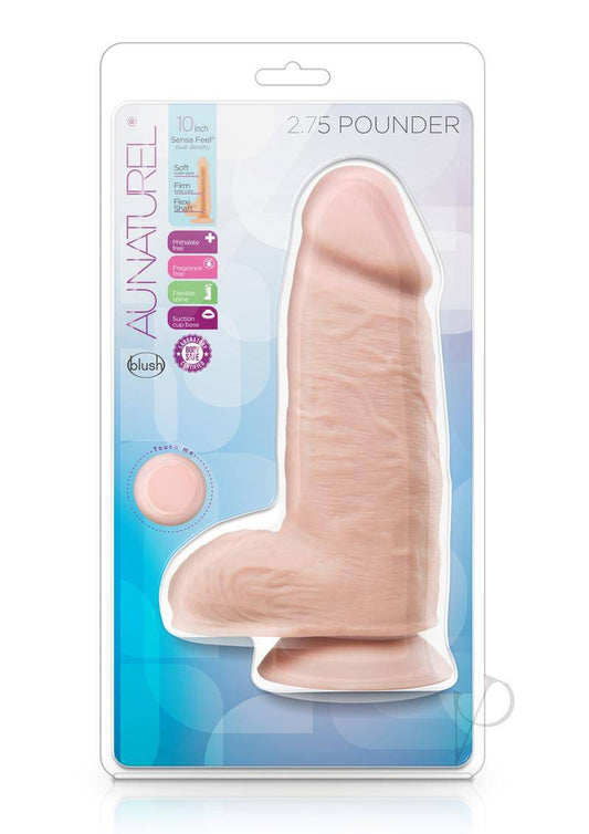 Au Naturel Pounder Dildo with Suction Cup 10in - Vanilla