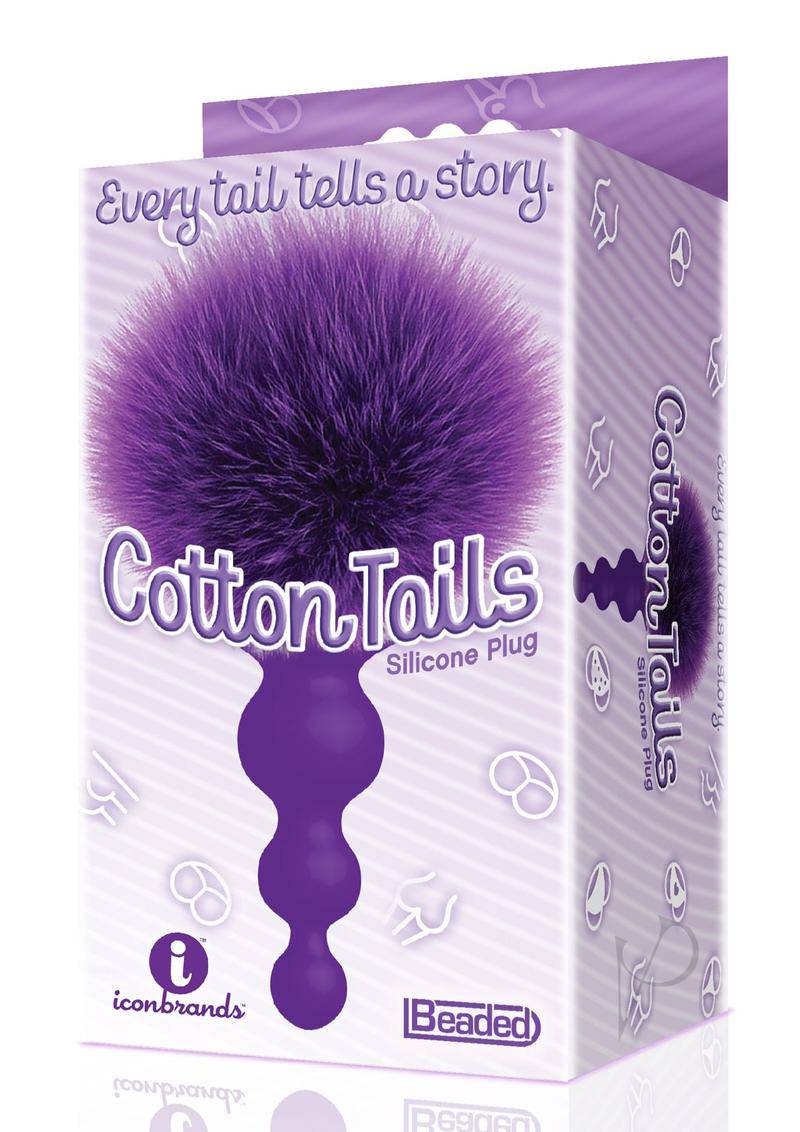 The 9`s - Cottontails Silicone Beaded Bunny Tail Butt Plug - Purple