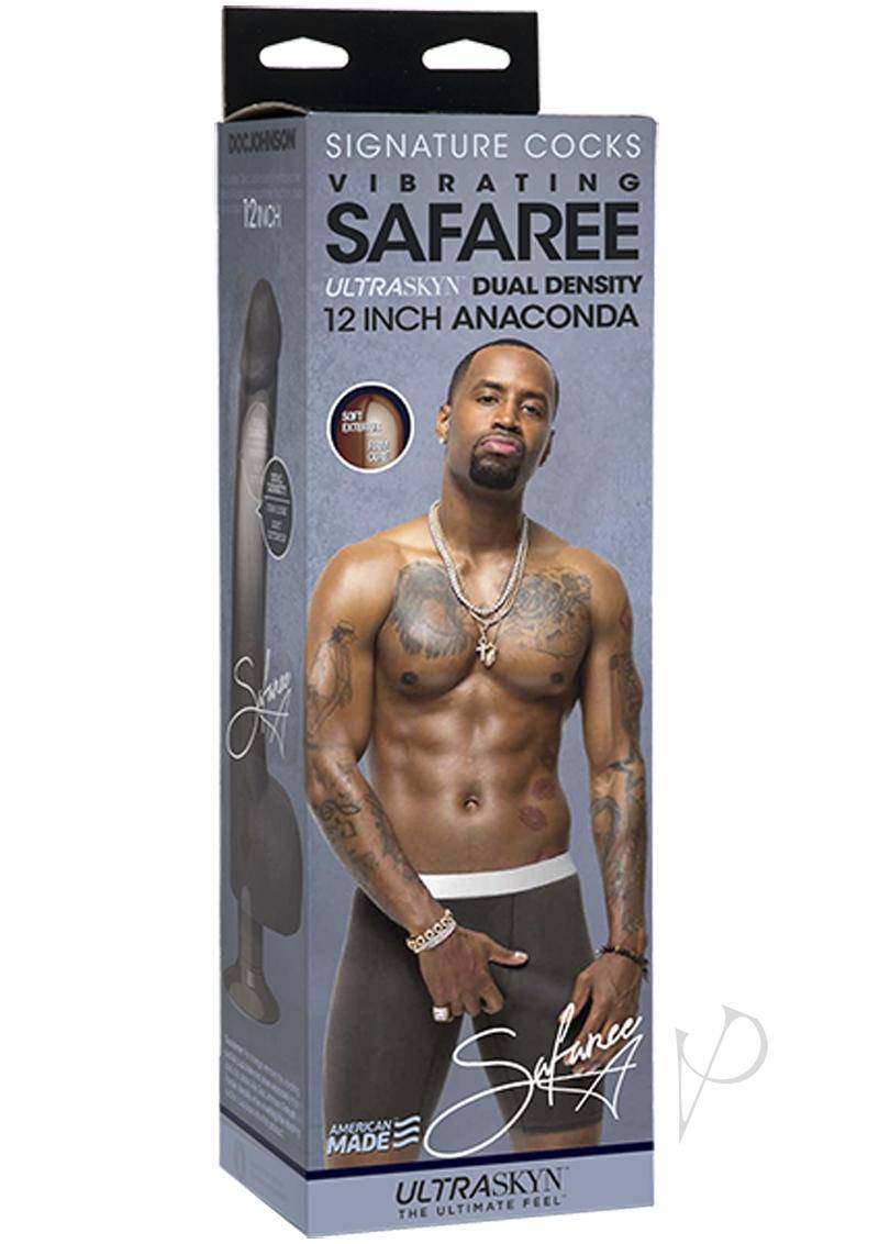 Signature Cocks Safaree Samuels Anaconda Vibrating Dildo 12in - Chocolate