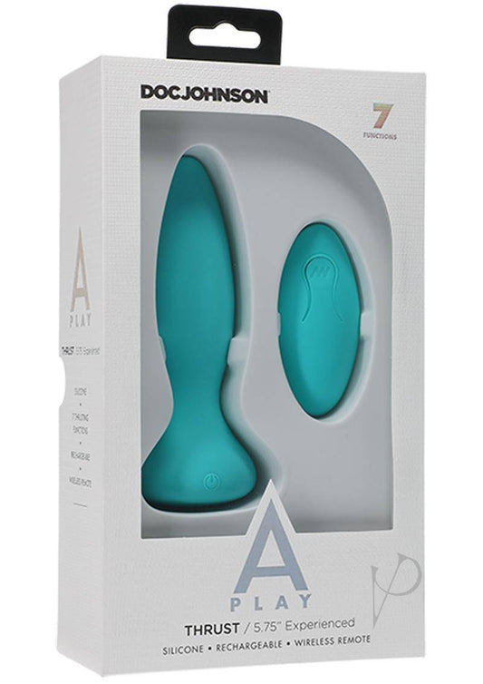 A-Play Thrust Experienced Anal Plug with Remote Control  -  Teal