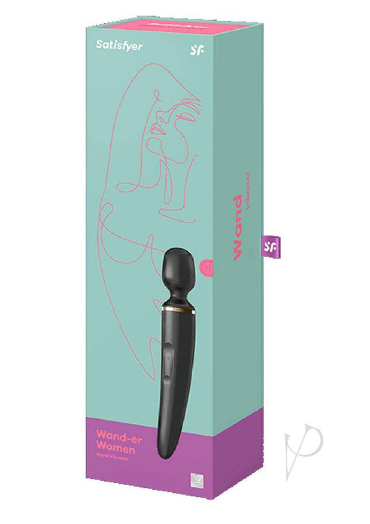 Satisfyer Wand-er Woman USB Rechargeable Silicone Massager 13in - Black/Gold