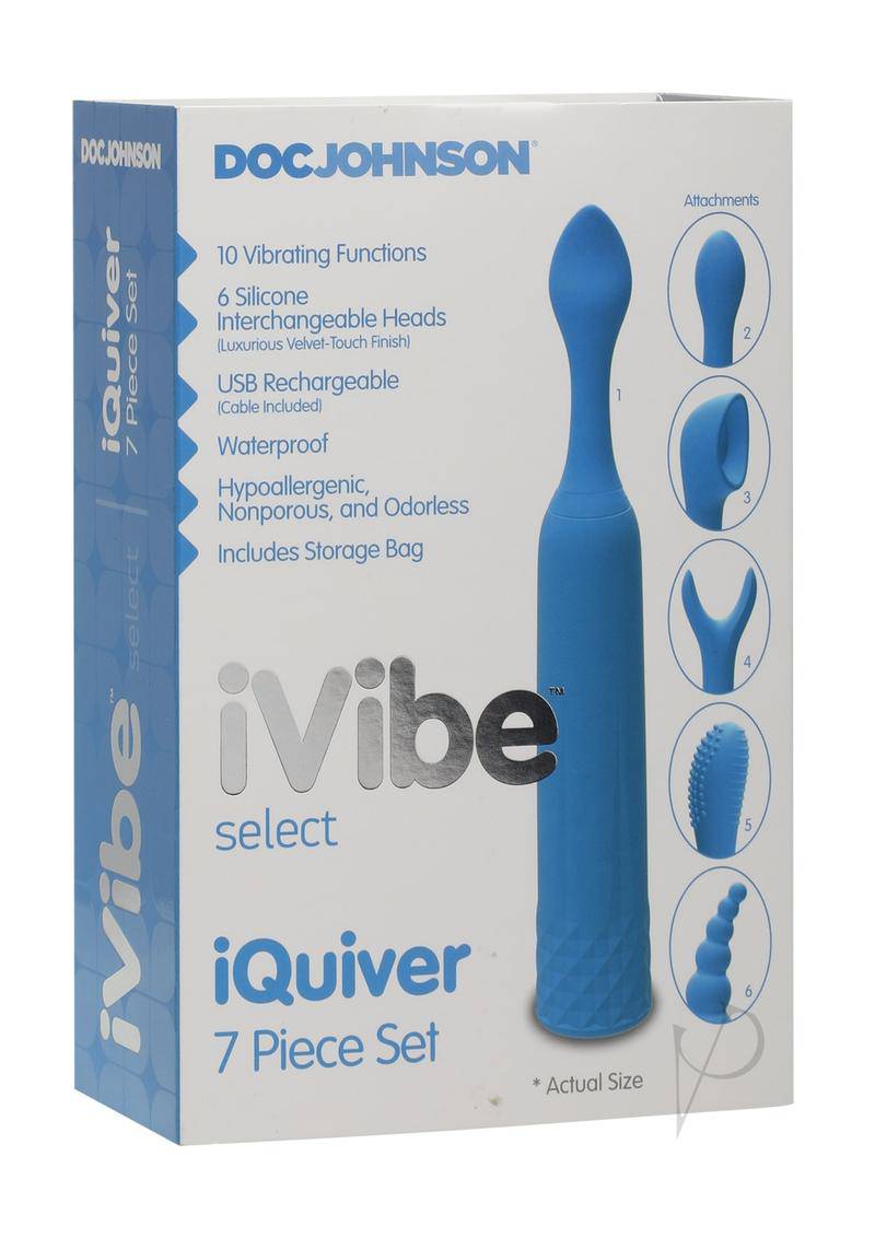 iVibe Select iQuiver Silicone Massager (7 Piece Kit) - Periwinkle