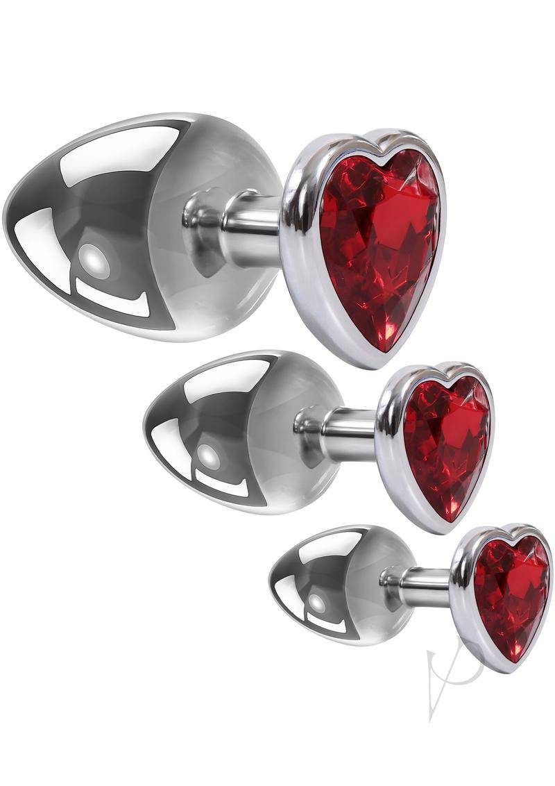 Aande Three Hearts Gem Anal Plug Kit - Chambre Rouge