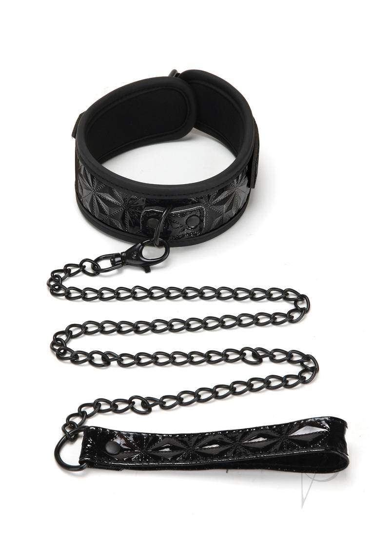 Whipsmart Diamond Collar And Leash Blk - Chambre Rouge