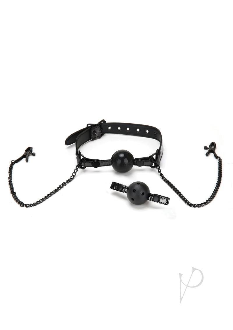 Whip Smart Diamond  gag/nipple Clips Blk - Chambre Rouge